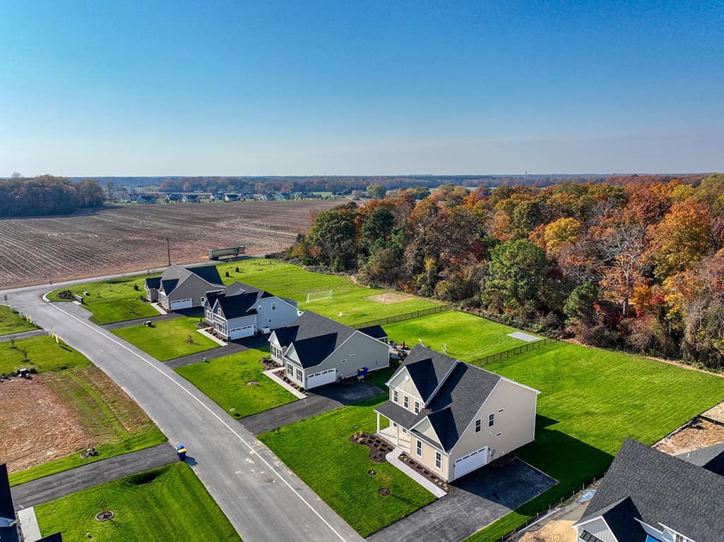 row of new homes in Delaware